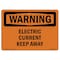 Signmission OSHA Warning Sign, 7" Height, 10" Width, Rigid Plastic, Electric Current Keep Away, Landscape OS-WS-P-710-L-12085 - alternate 1